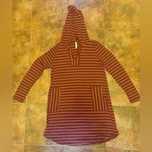 HOODIE DRESS!! New without tags! MTS Burgundy Striped Dress